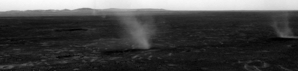Dust devils in Gusev Crater  (c) NASA